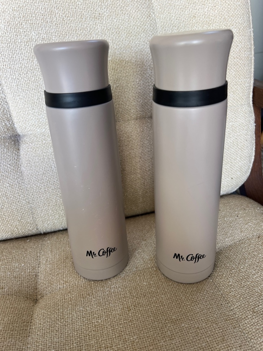 Mr. Coffee Taupe Stainless Travel Mugs (Set of 2)